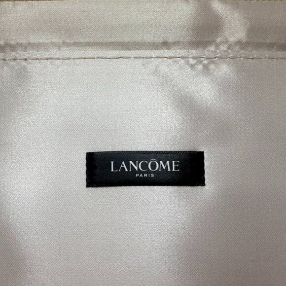LANCOME Gold Cosmetic Travel Bag Rose Embossed Carry Case Vanity Organizer #3 - Picture 10 of 10